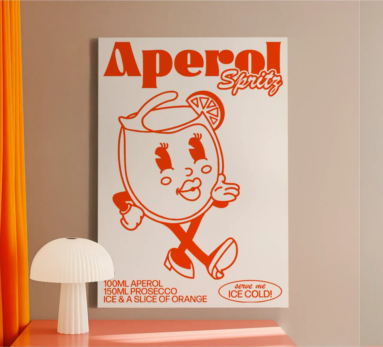 Aperol Spritz Ice Cold canvas with Floater frame by Neeraprint