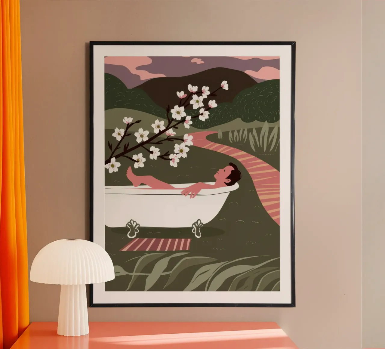 Serenità balneare all'aperto poster con telaio in plastica da Hollow Years