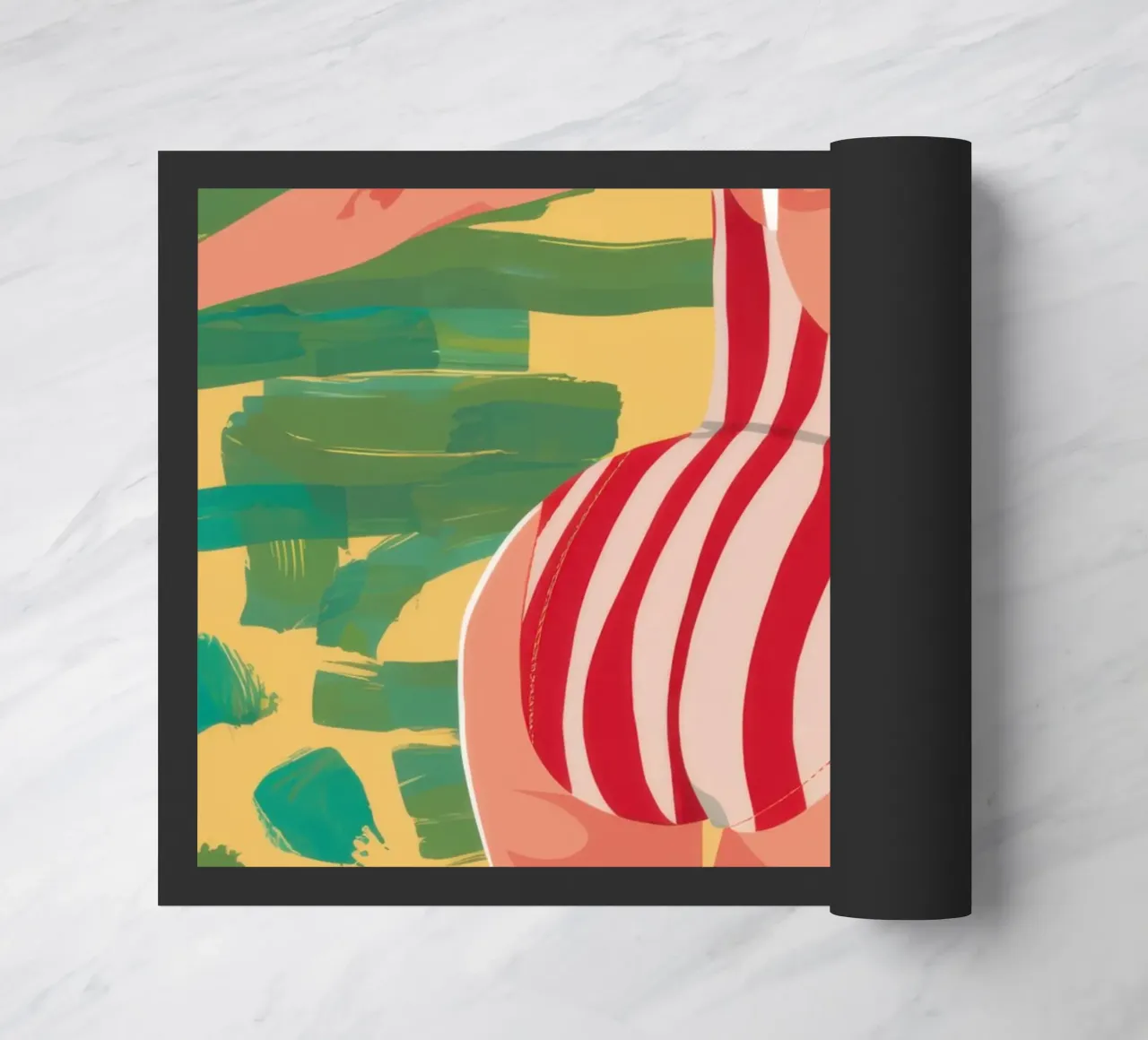 Red Stripe Summer doormat by Sentinel Glow