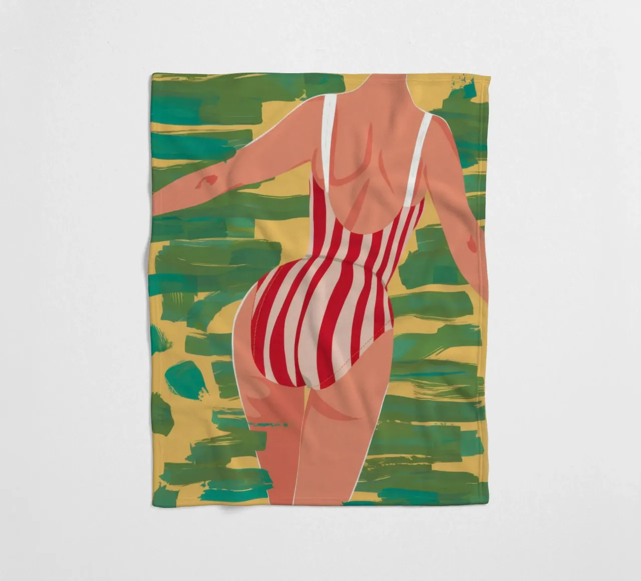 Red Stripe Summer fleece blanket by Sentinel Glow