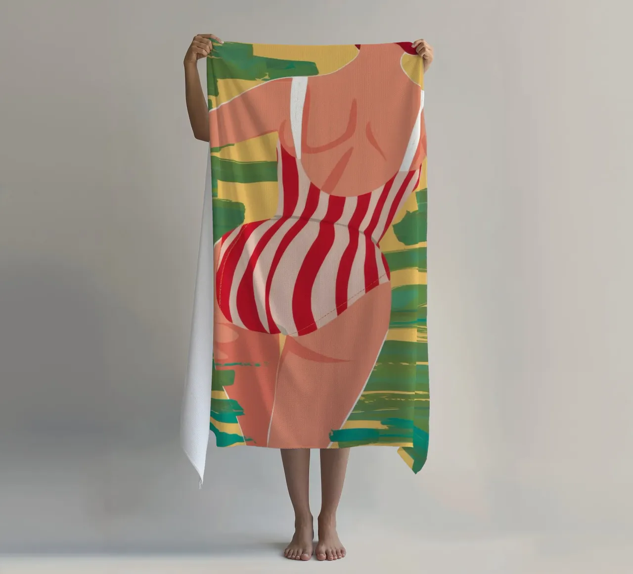 Red Stripe Sommer Strandtuch von Sentinel Glow