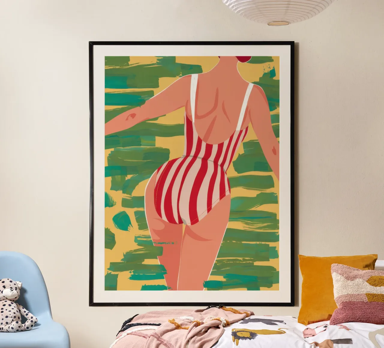 Red Stripe Summer hahnemühle by Sentinel Glow