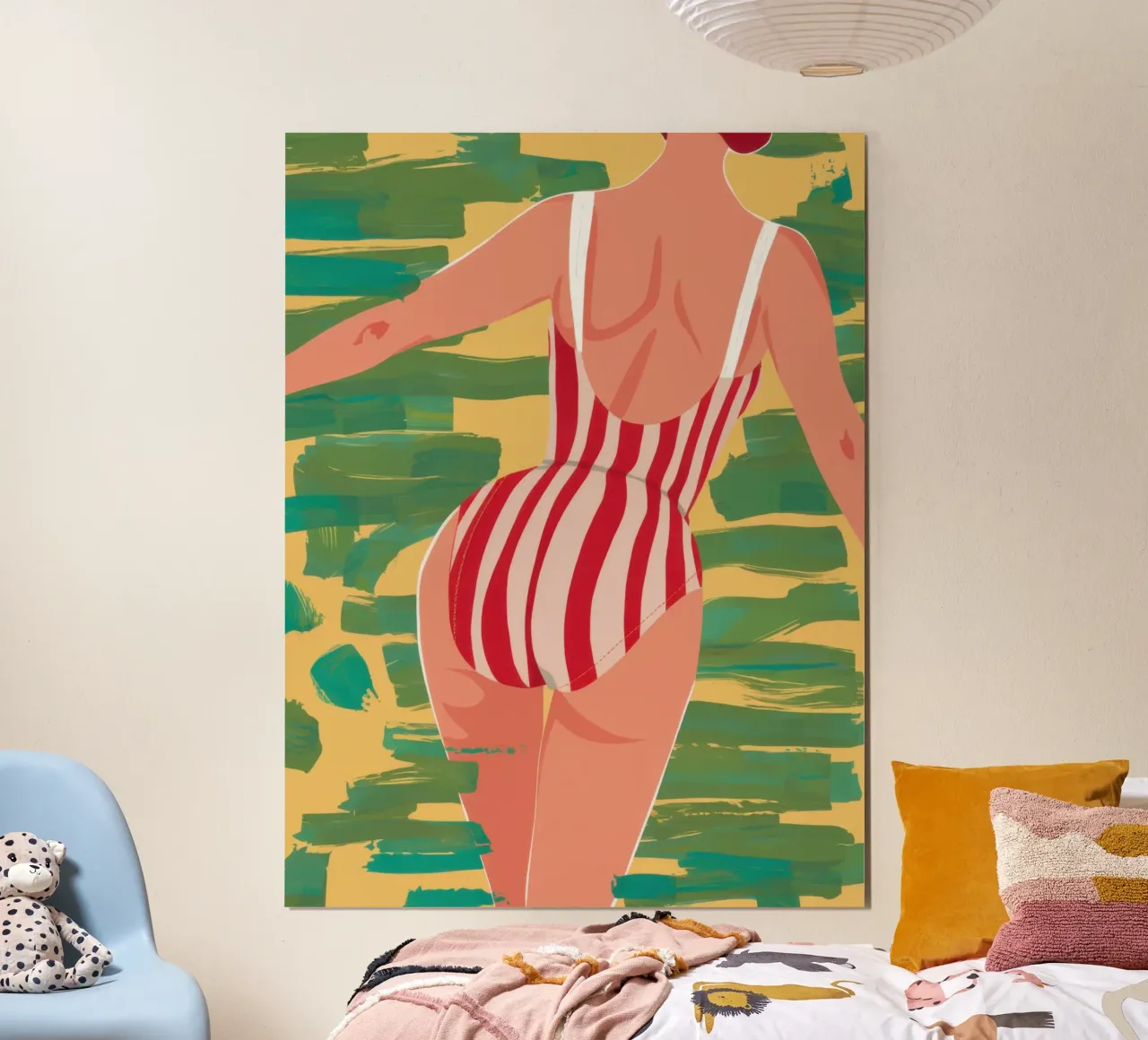 Red Stripe Summer hahnemühle by Sentinel Glow