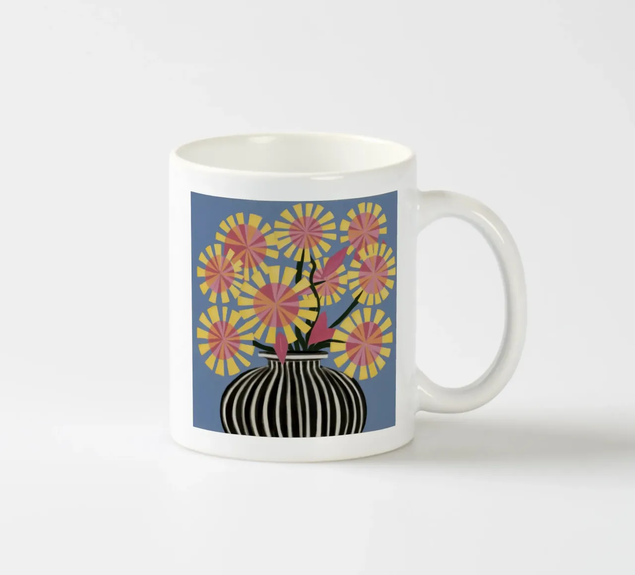 Bouquet grafico Pom Pom tazza in ceramica da Arcane Lines