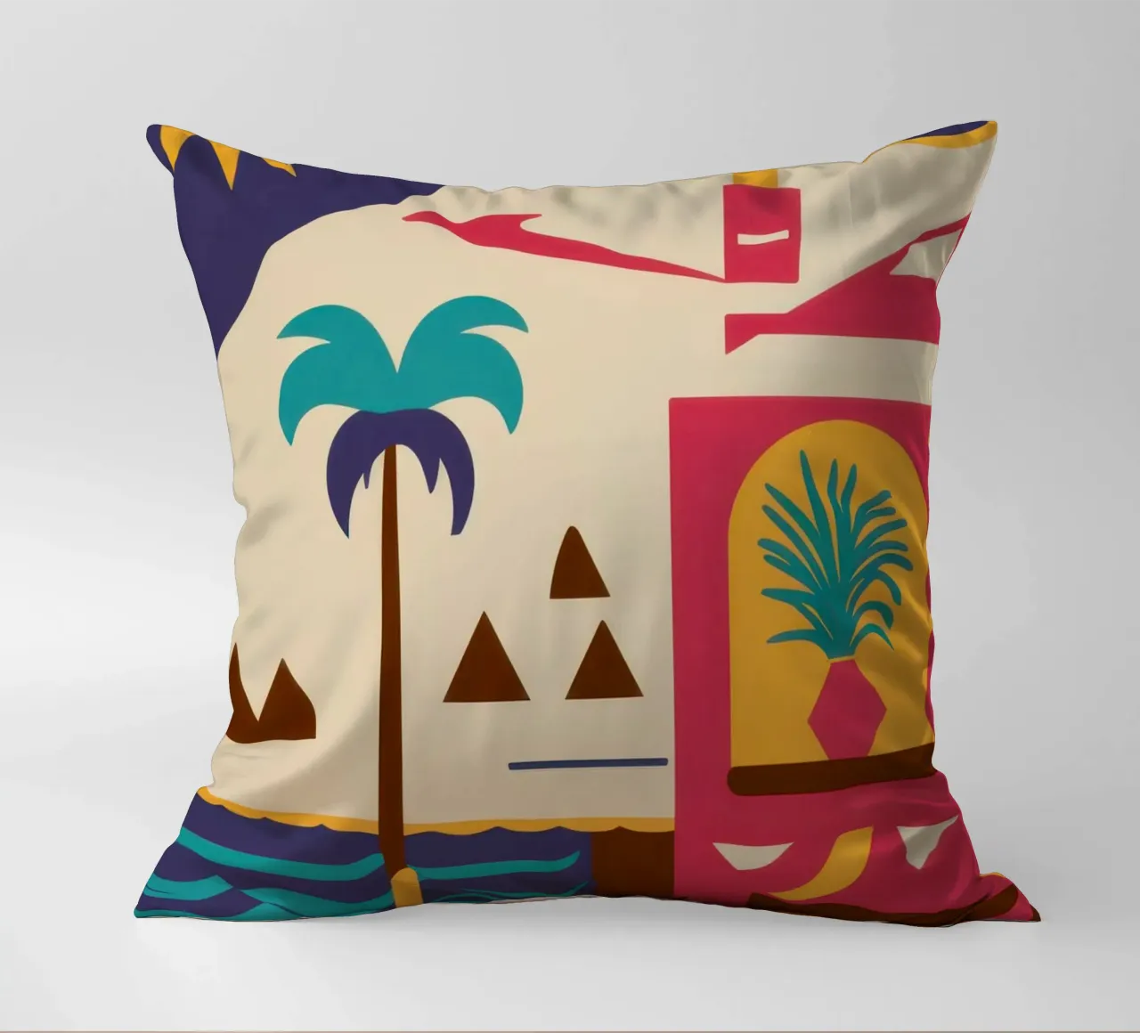 Deco geometrico tropicale cuscino da Mossy Pigment