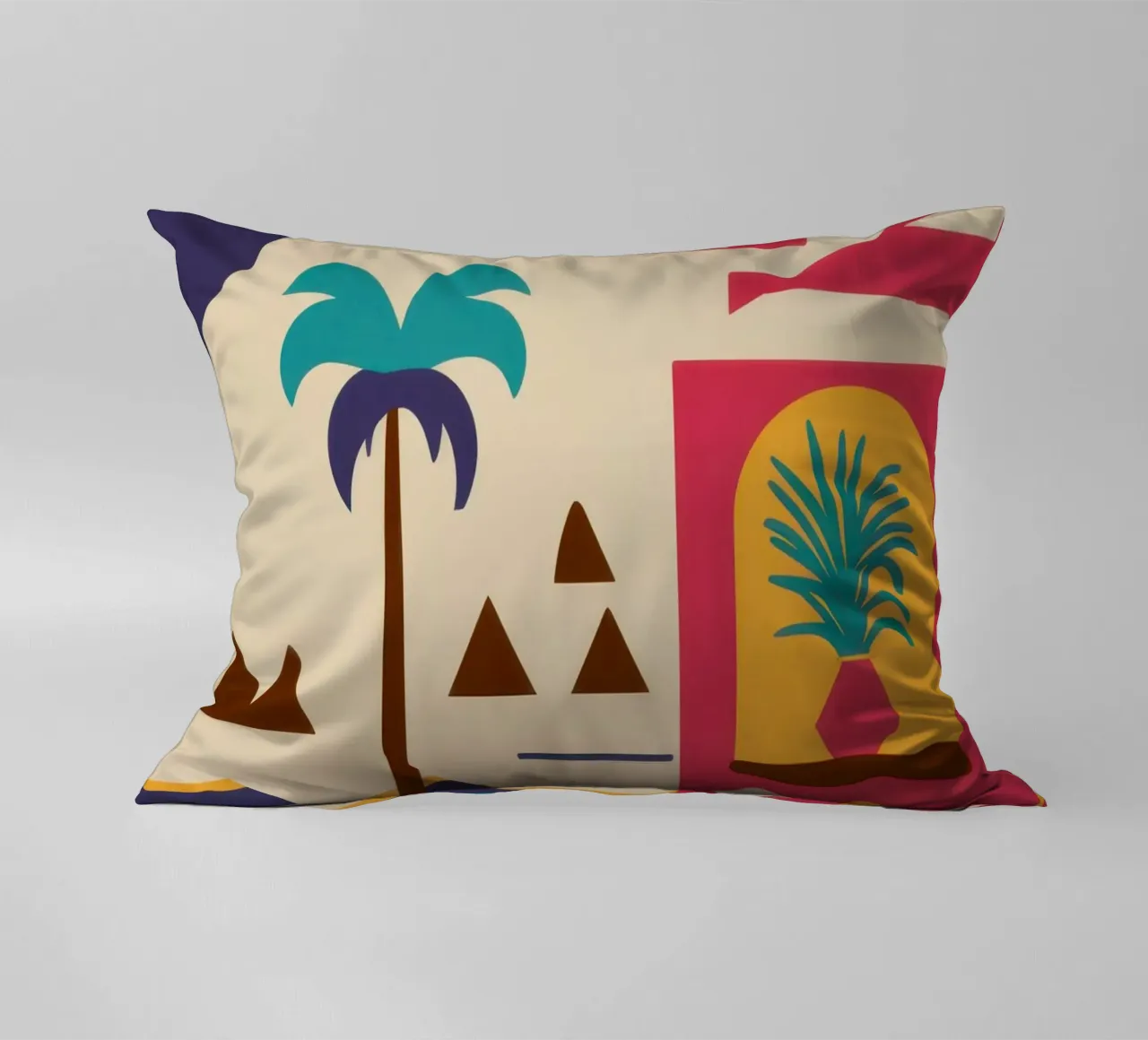 Deco geometrico tropicale cuscino da Mossy Pigment