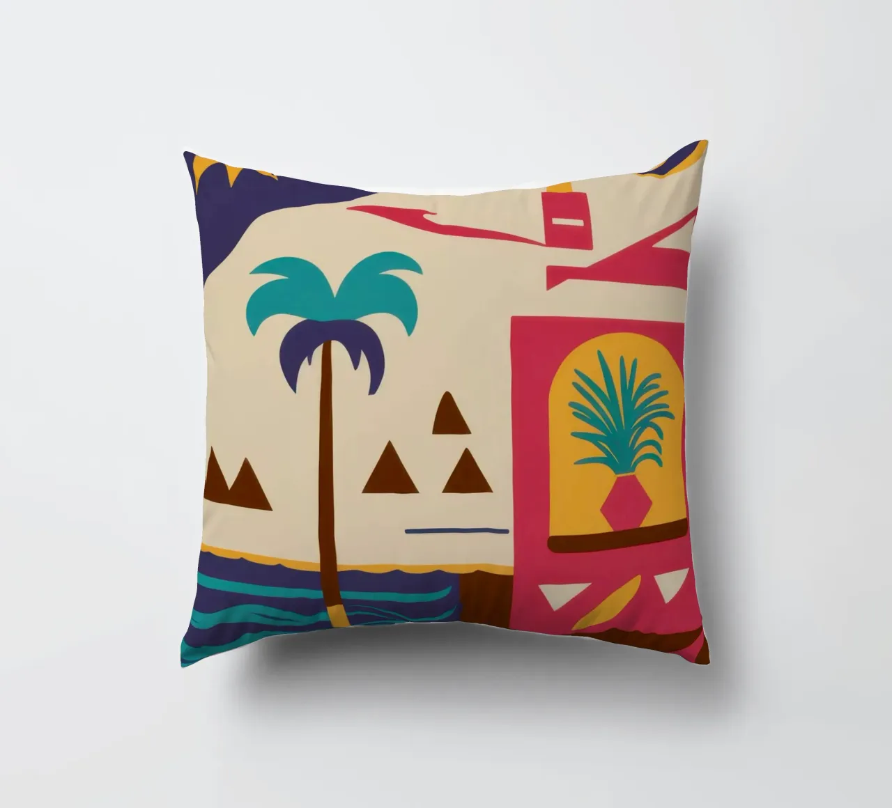 Deco geometrico tropicale cuscino da Mossy Pigment