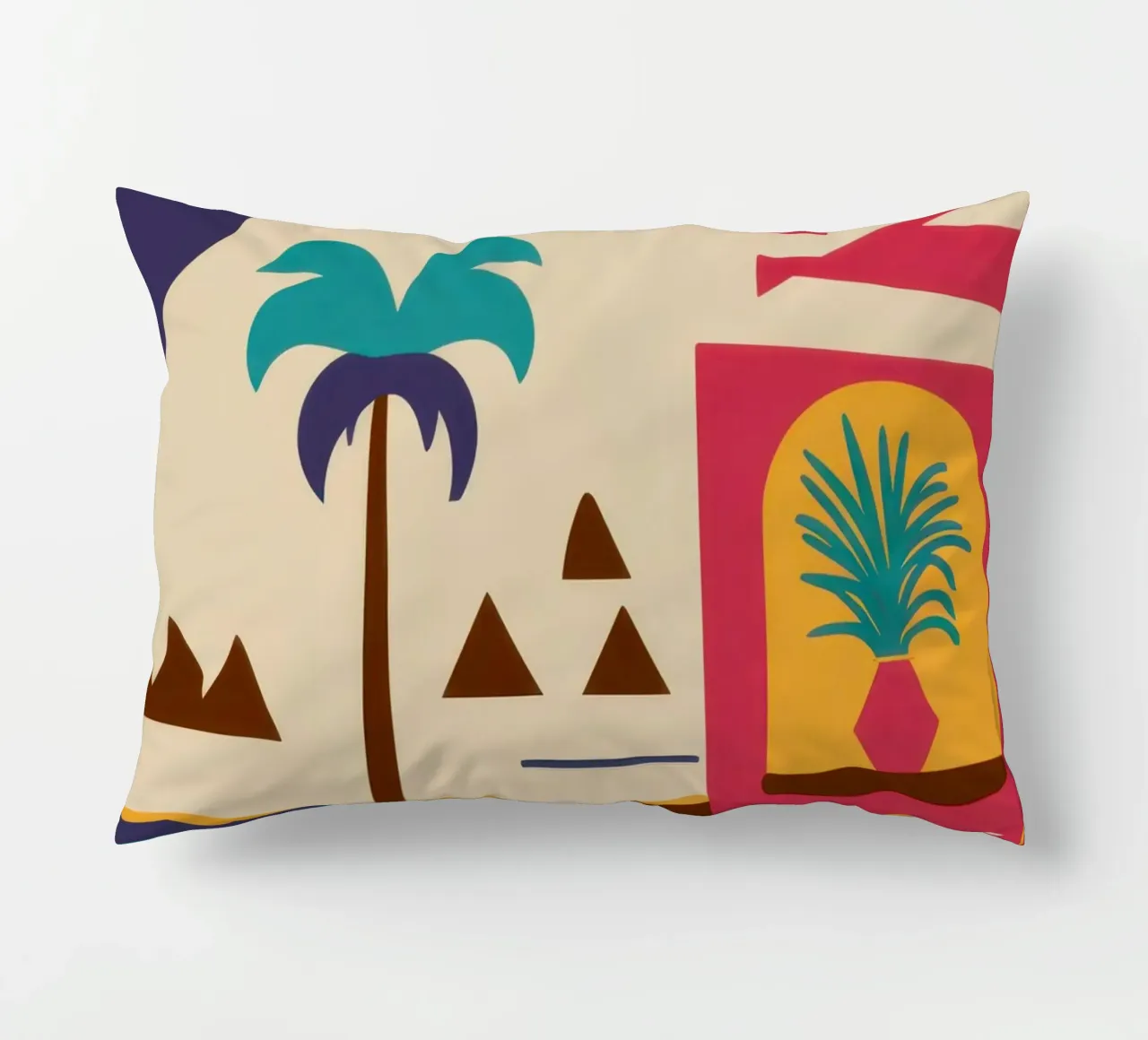 Deco geometrico tropicale cuscino da Mossy Pigment