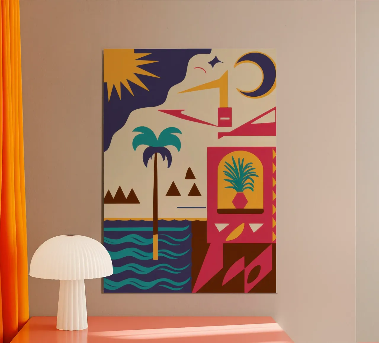 Deco geometrico tropicale poster da Mossy Pigment