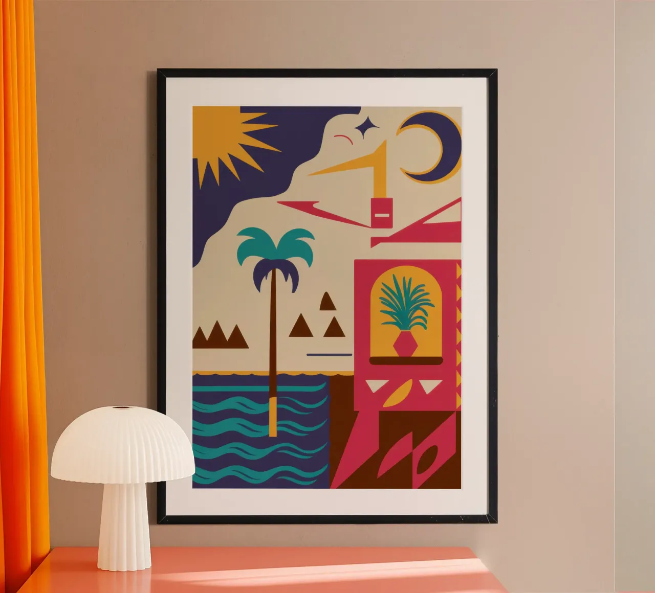 Deco geometrico tropicale poster da Mossy Pigment