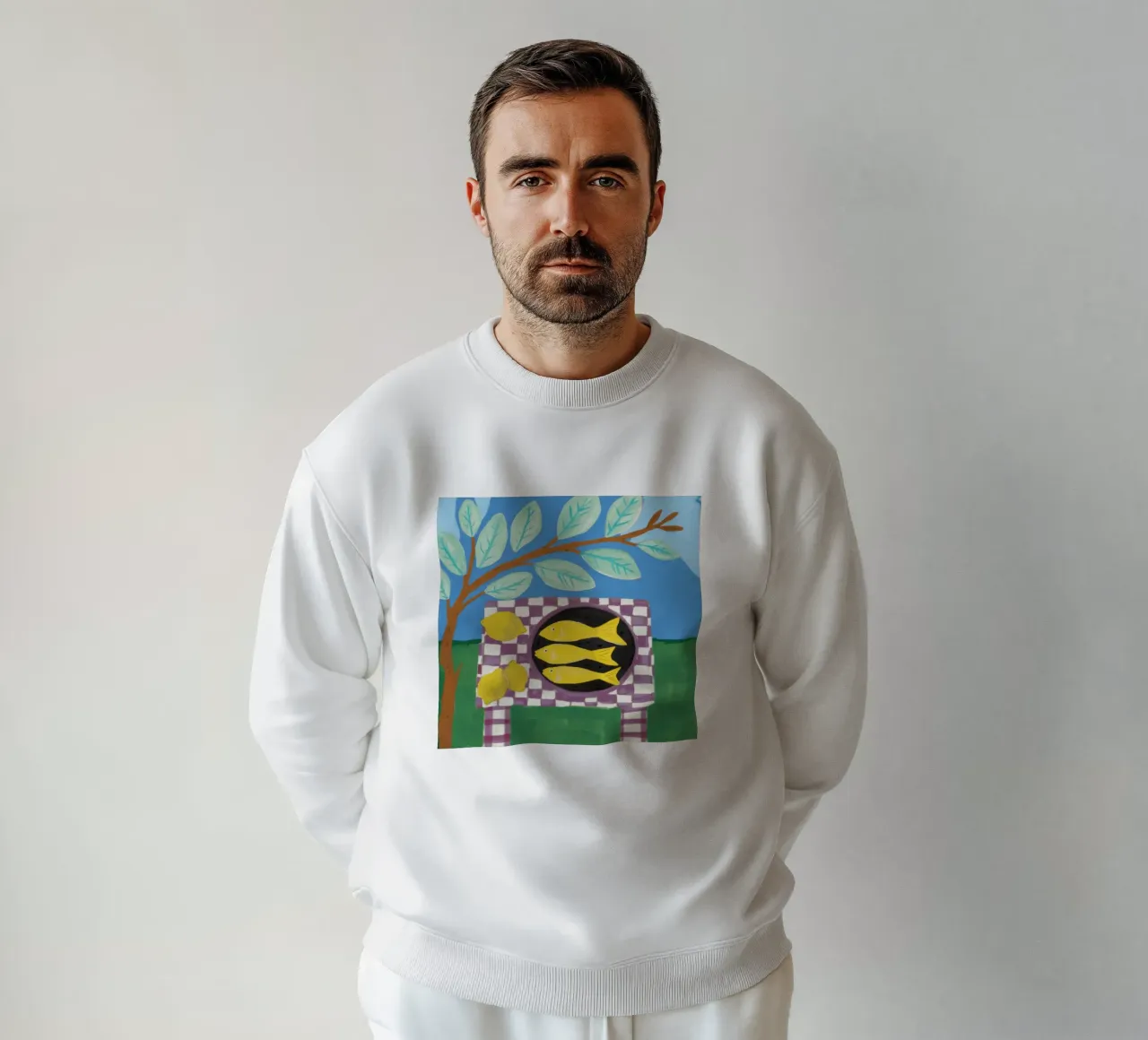 Tableau di pesce a scacchi felpa da Arcane Lines