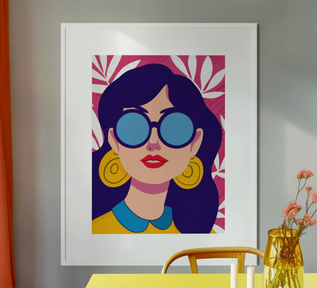 Sguardo azzurro da occhiali da sole poster con telaio in alluminio da Sentinel Glow