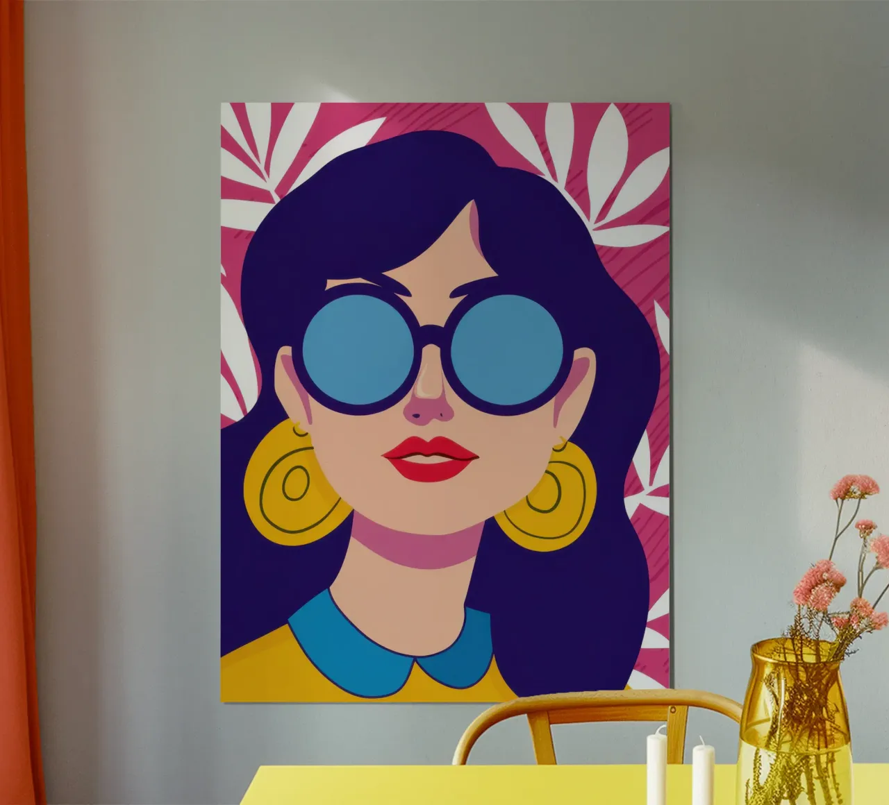 Sguardo azzurro da occhiali da sole poster con telaio in alluminio da Sentinel Glow