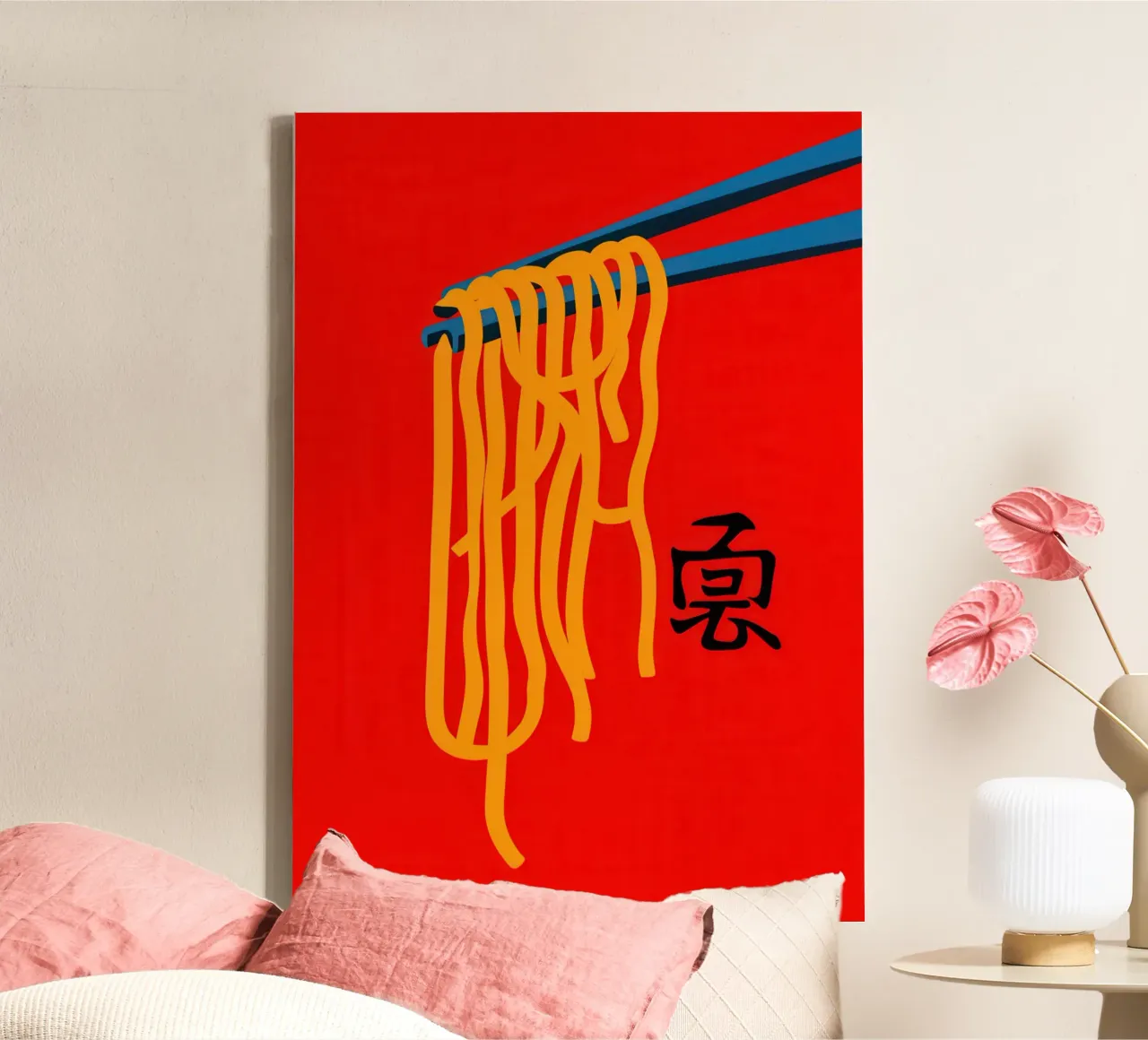 Ciotola per spaghetti rossa tela con Cornice a cassetta da Lune Dreams