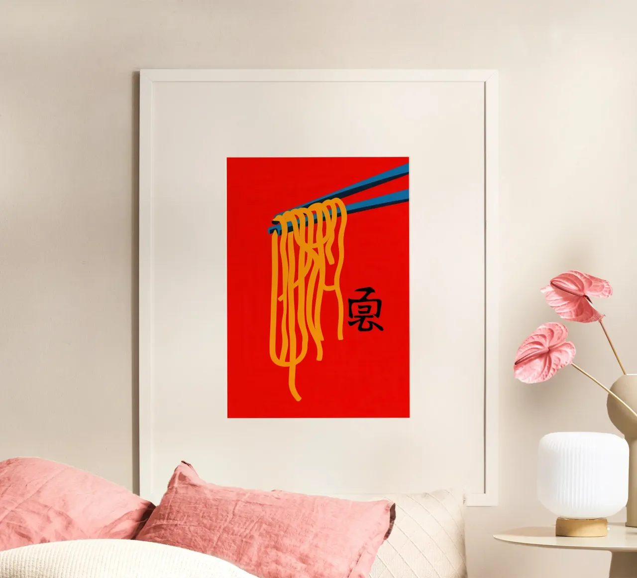 Ciotola per spaghetti rossa poster da Lune Dreams