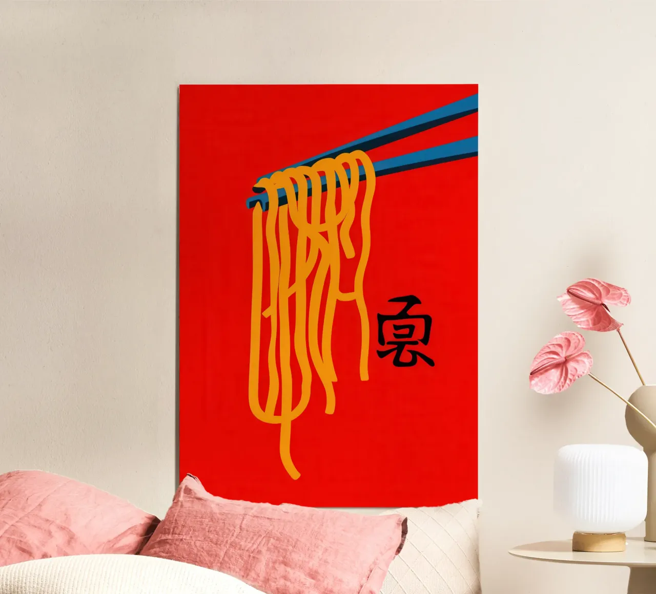 Ciotola per spaghetti rossa poster da Lune Dreams