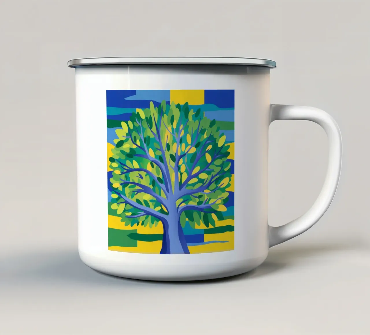 Albero blu elettrico tazza in smalto da Arcane Lines