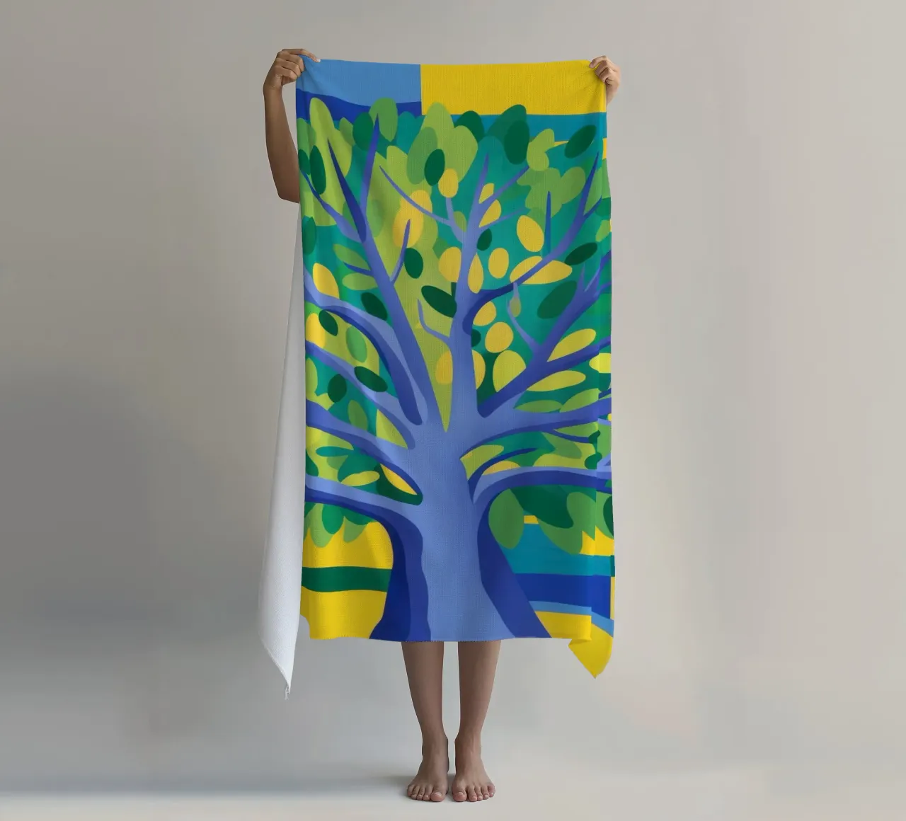 Albero blu elettrico telo mare da Arcane Lines