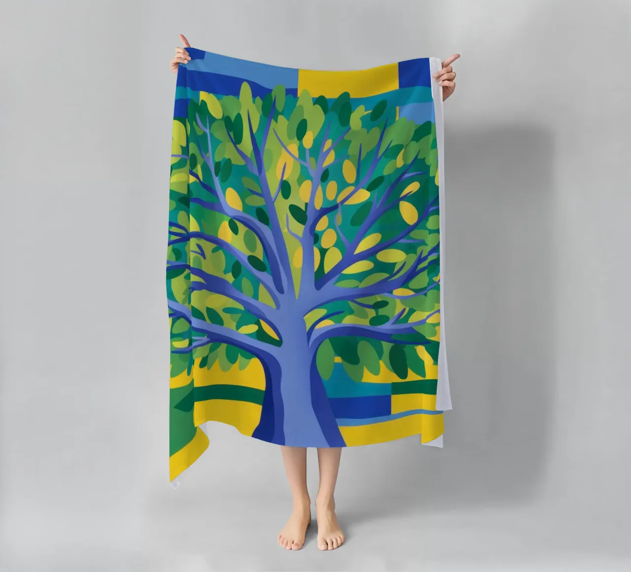 Albero blu elettrico telo mare da Arcane Lines