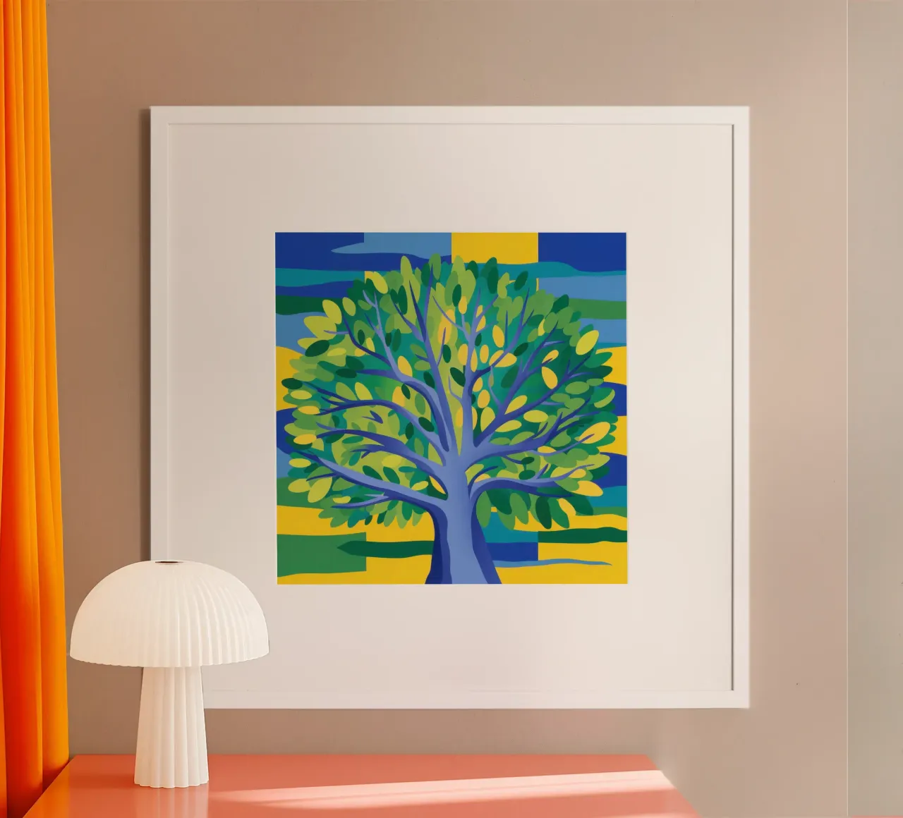Albero blu elettrico poster con telaio in plastica da Arcane Lines