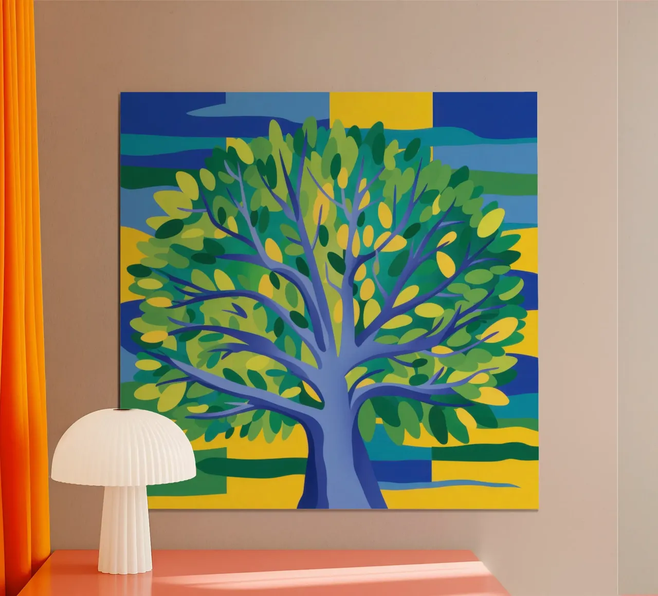 Albero blu elettrico poster con telaio in plastica da Arcane Lines