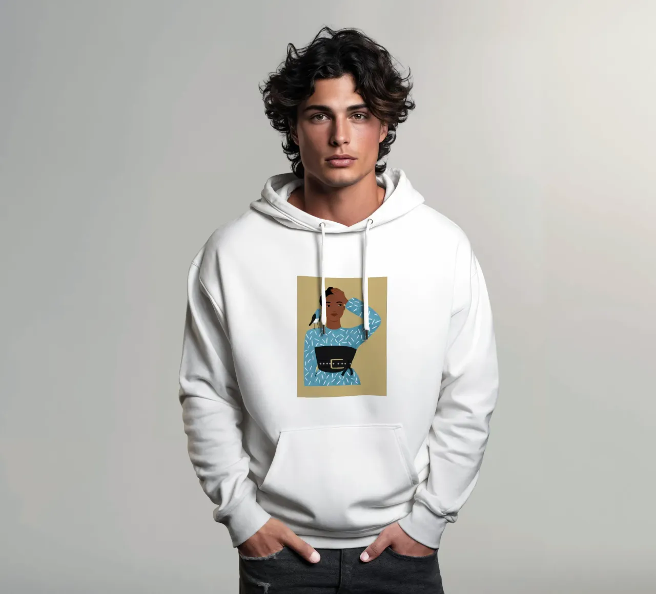 Azure Patterned Poise sudadera con capucha de Hollow Years