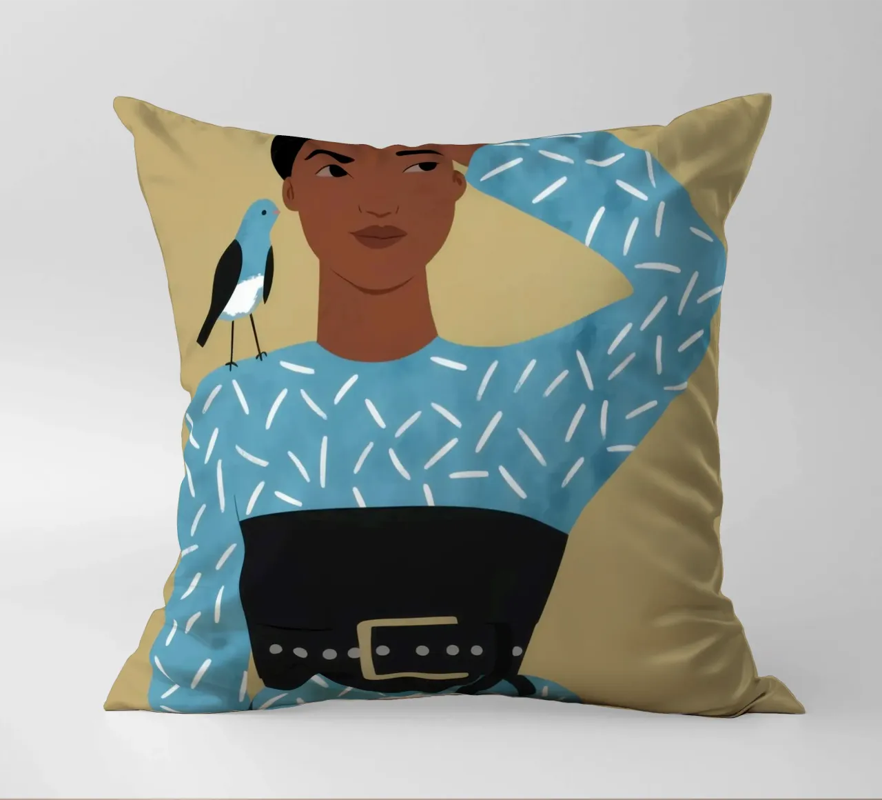 Azure Patterned Poise decorative cushion by Hollow Years