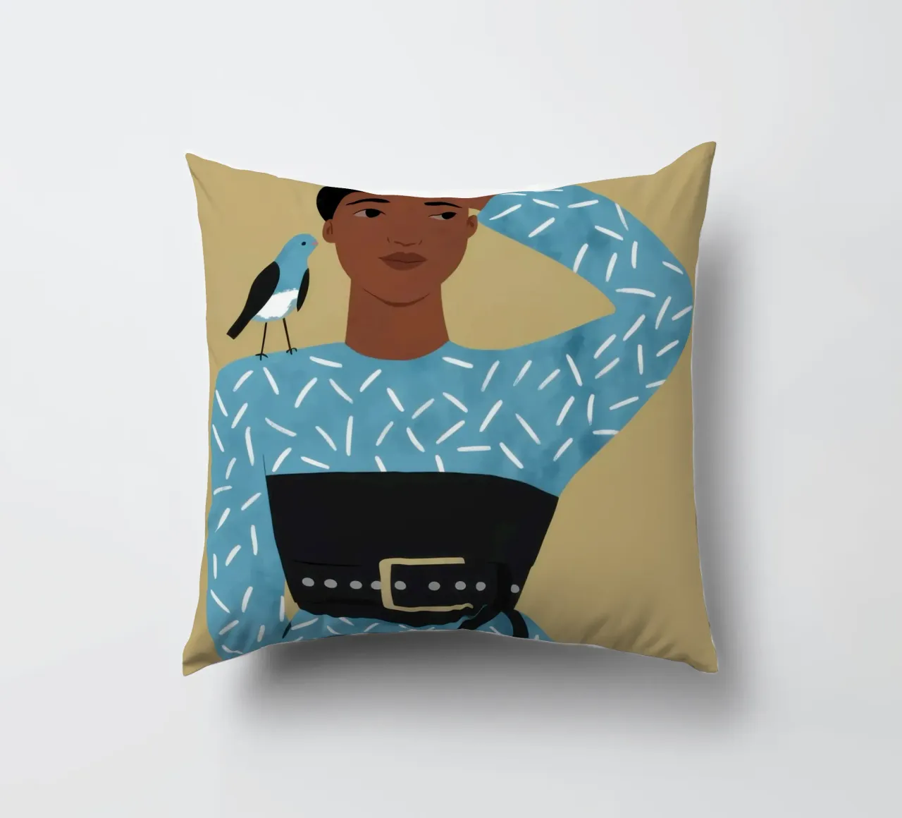 Azure Patterned Poise decorative cushion by Hollow Years