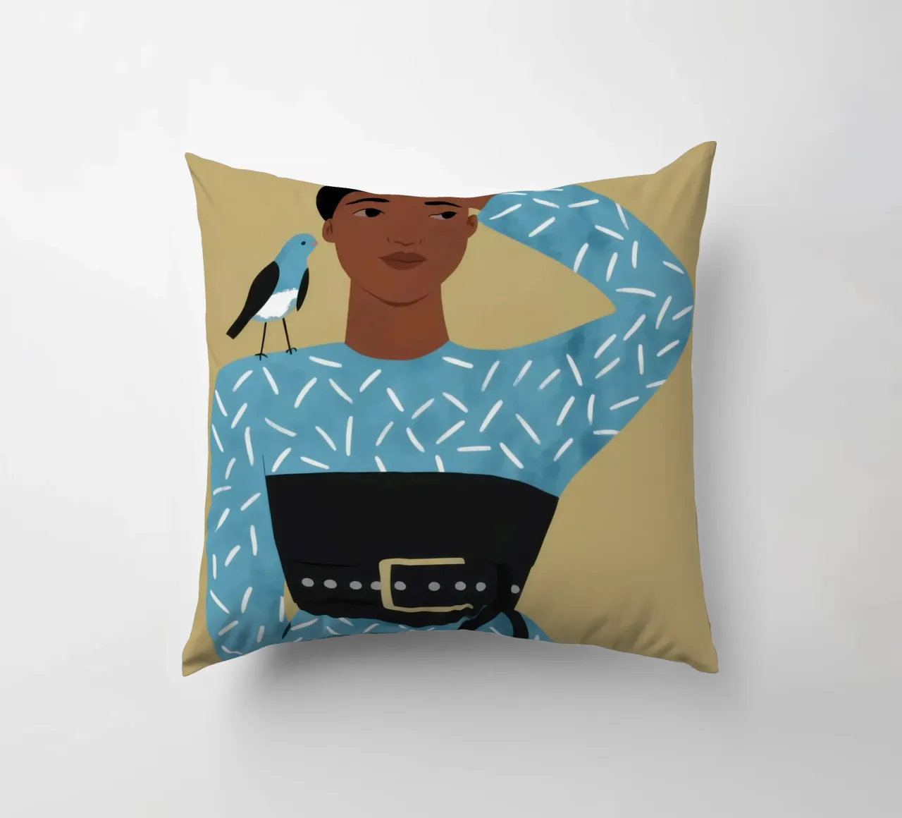 Azure Patterned Poise decorative cushion by Hollow Years