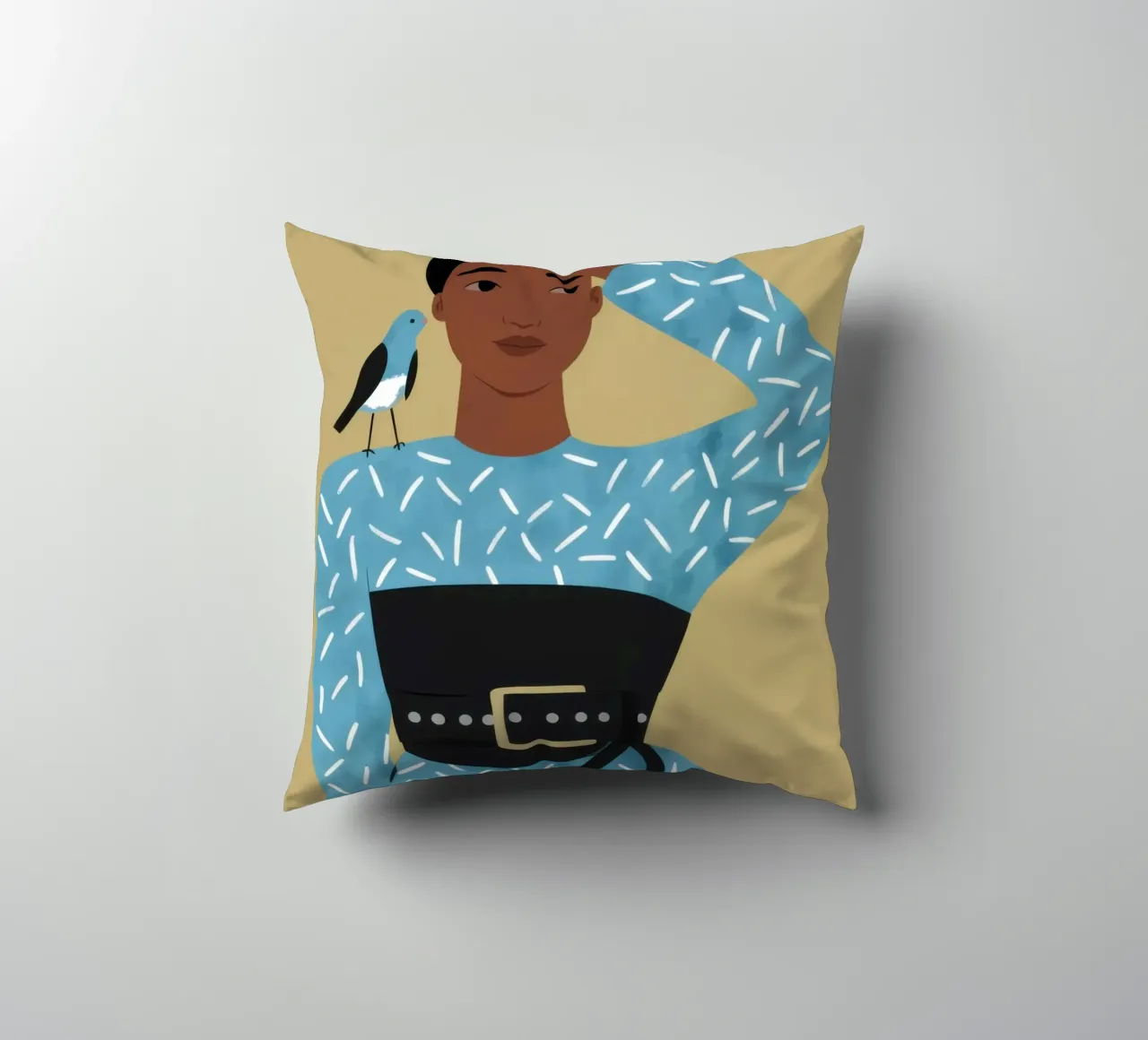 Azure Patterned Poise decorative cushion by Hollow Years