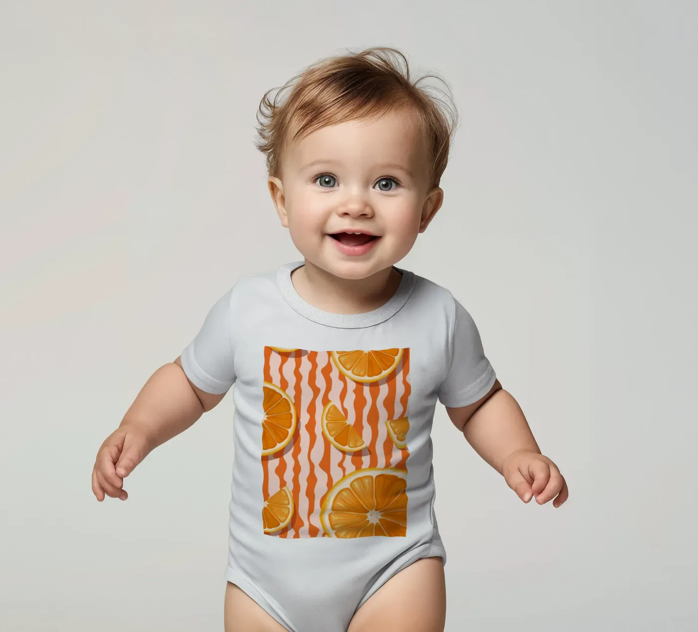 Orange Slice Pattern Kurzarm Babybody von Lune Dreams