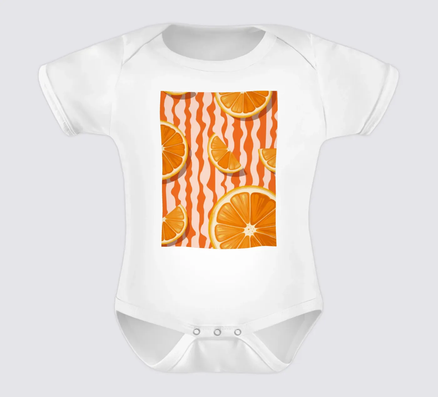 Orange Slice Pattern Kurzarm Babybody von Lune Dreams