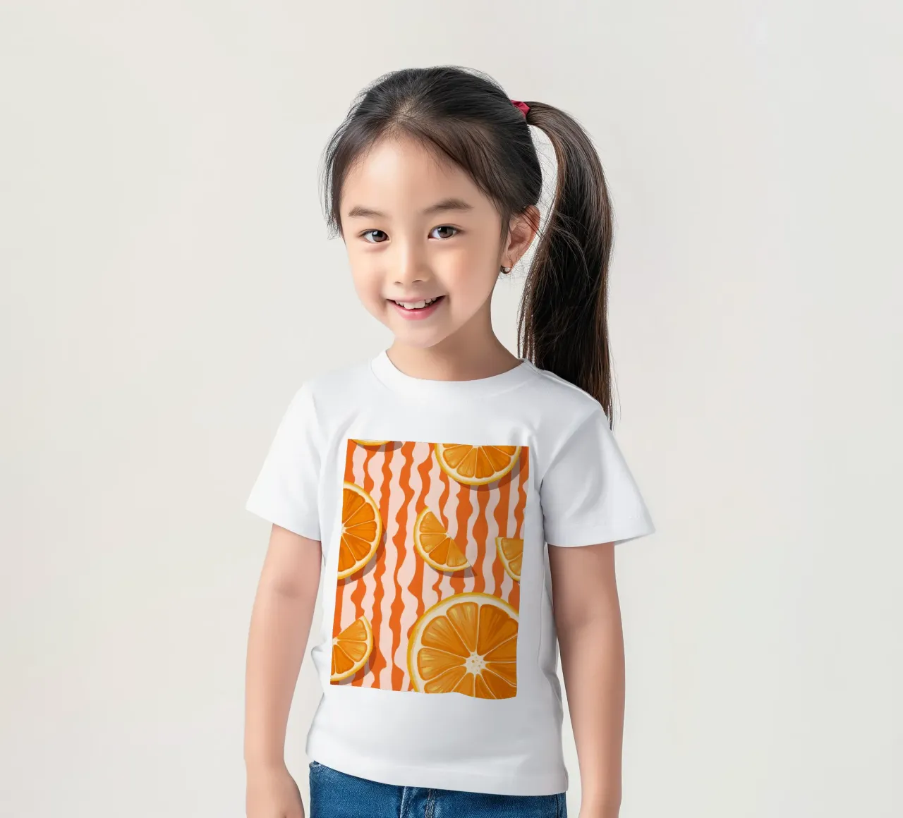 Orangenscheiben-Muster Kinder T-Shirt von Lune Dreams