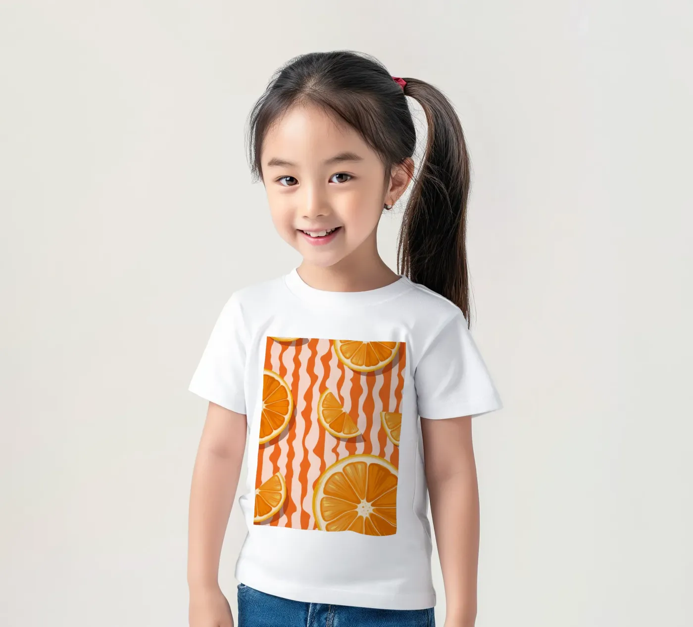 Orange Slice Pattern kinder t-shirt van Lune Dreams