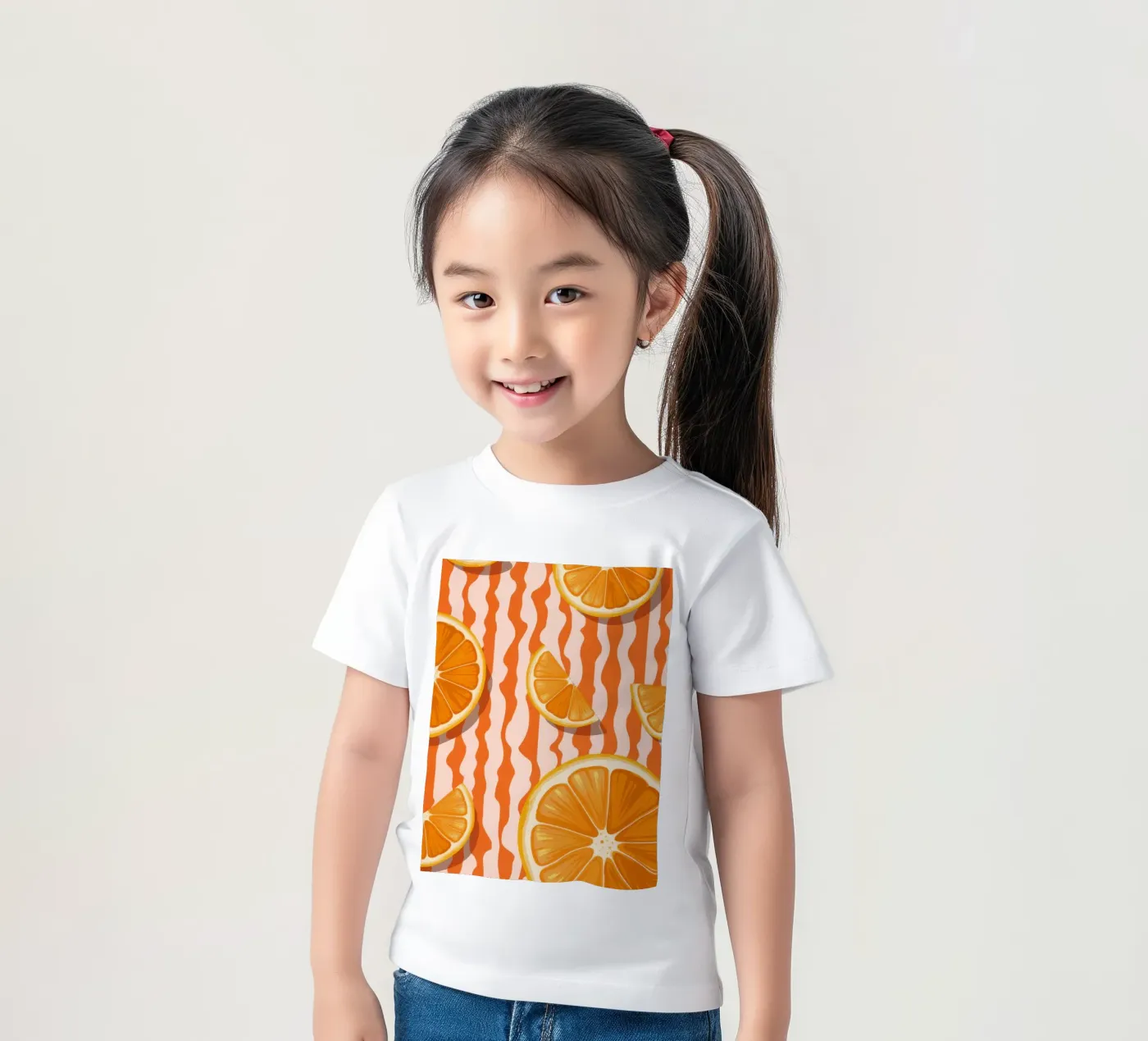 Orangenscheiben-Muster Kinder T-Shirt von Lune Dreams