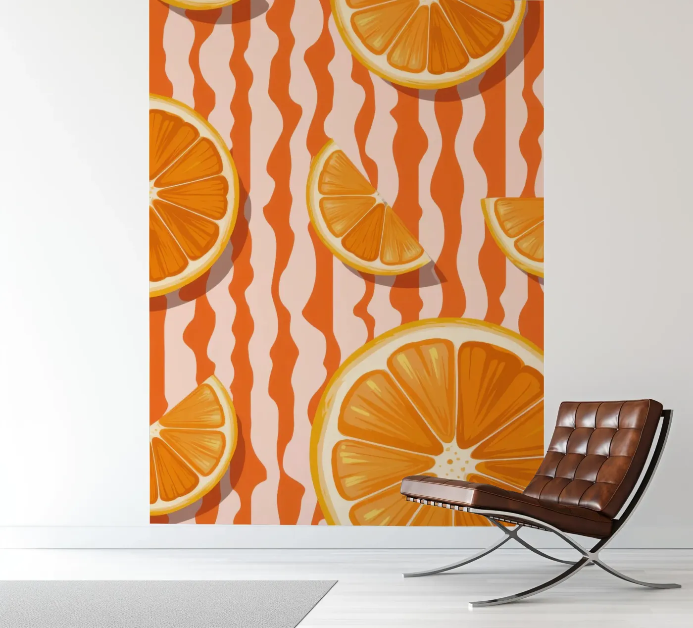 Orange Slice Pattern fotobehang van Lune Dreams