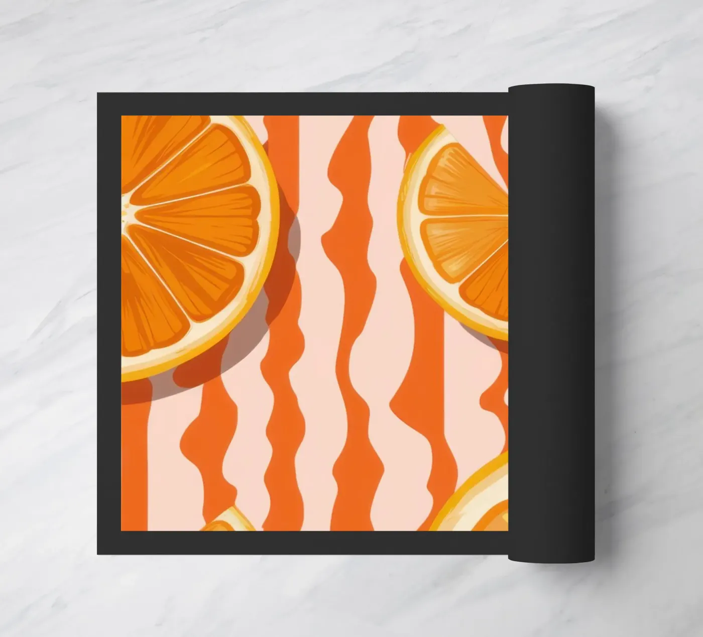 Orange Slice Pattern doormat by Lune Dreams
