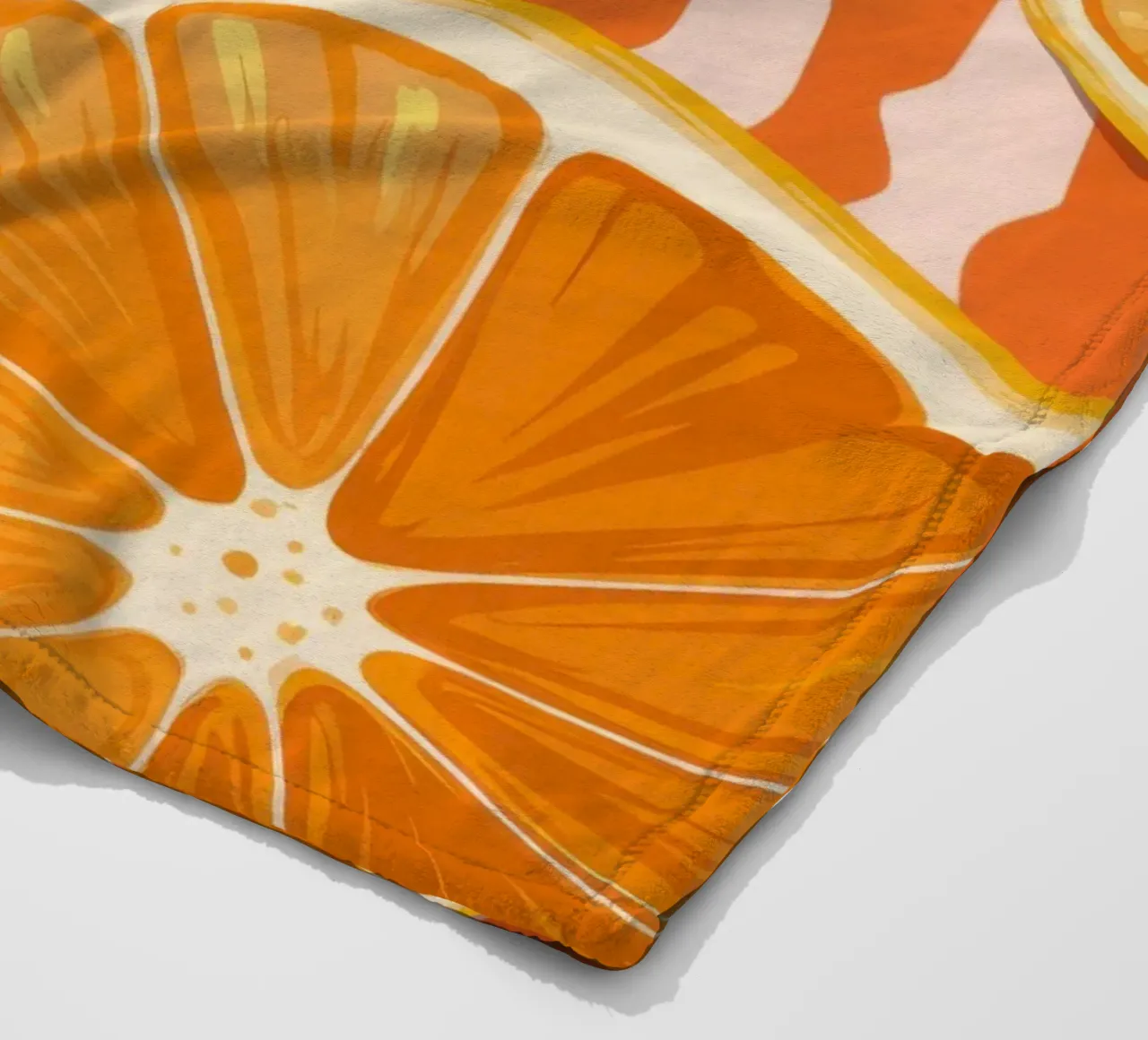 Orange Slice Pattern fleece blanket by Lune Dreams