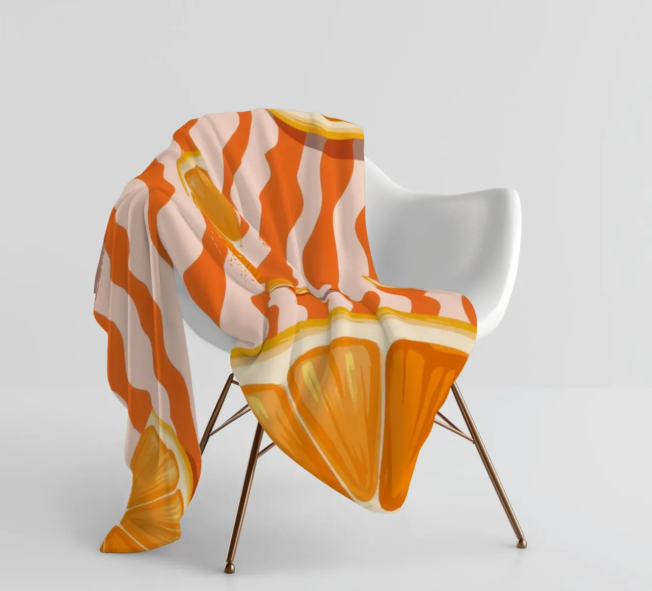 Orange Slice Pattern fleece blanket by Lune Dreams