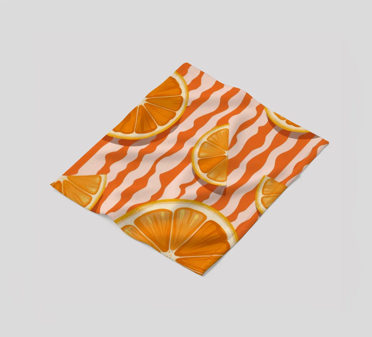 Orange Slice Pattern fleece blanket by Lune Dreams
