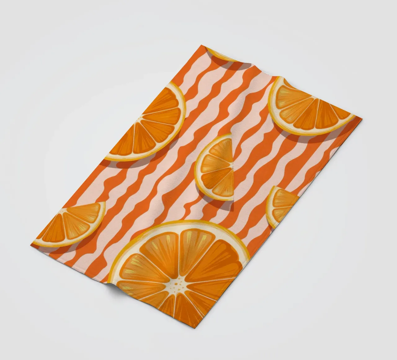Orange Slice Pattern fleece blanket by Lune Dreams