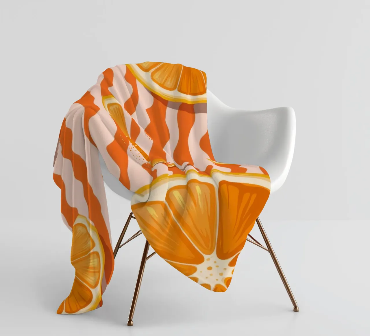 Orange Slice Pattern fleece blanket by Lune Dreams