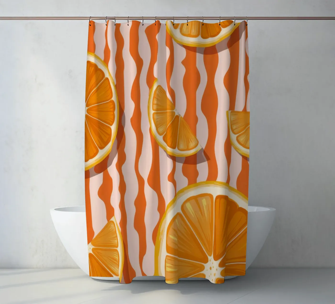 Sinaasappelschijfjespatroon douchegordijn van Lune Dreams
