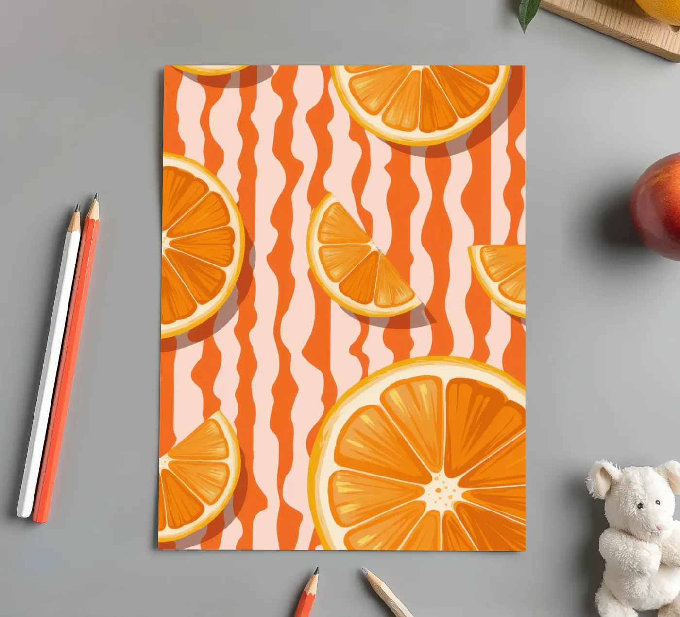 Orange Slice Pattern Stickerbogen von Lune Dreams