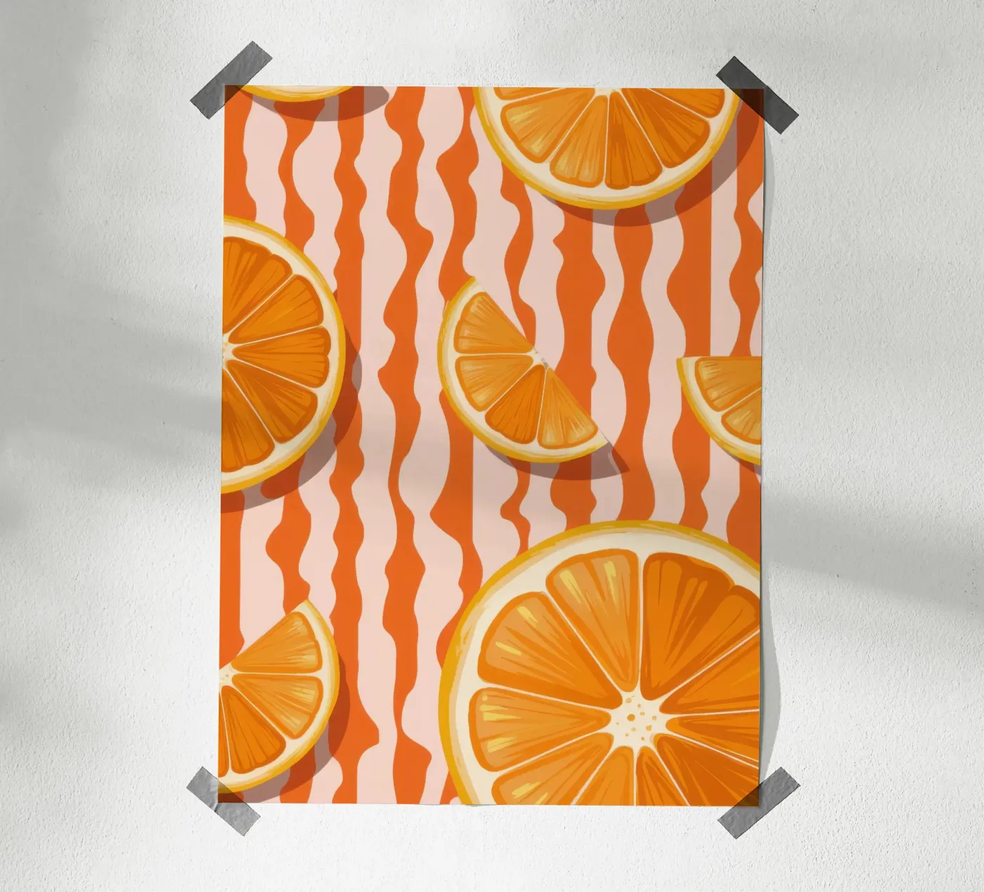 Orange Slice Pattern poster van Lune Dreams