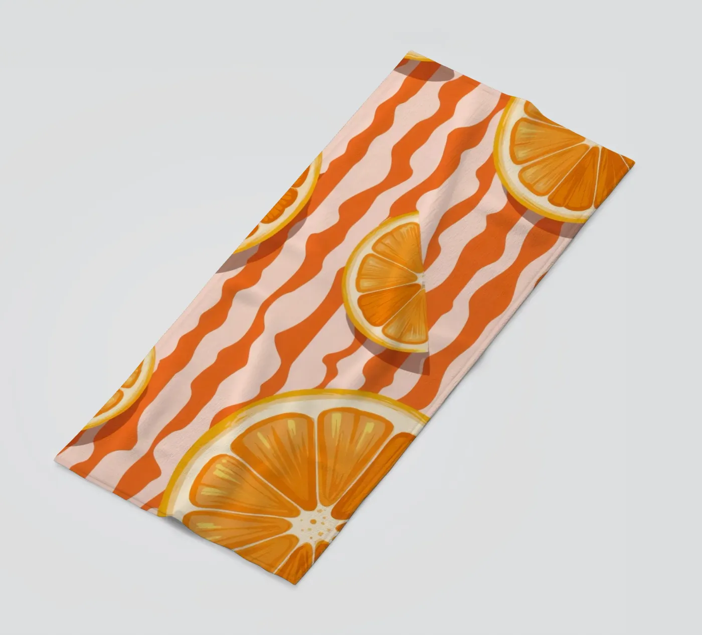 Sinaasappelschijfjespatroon strandhanddoek van Lune Dreams