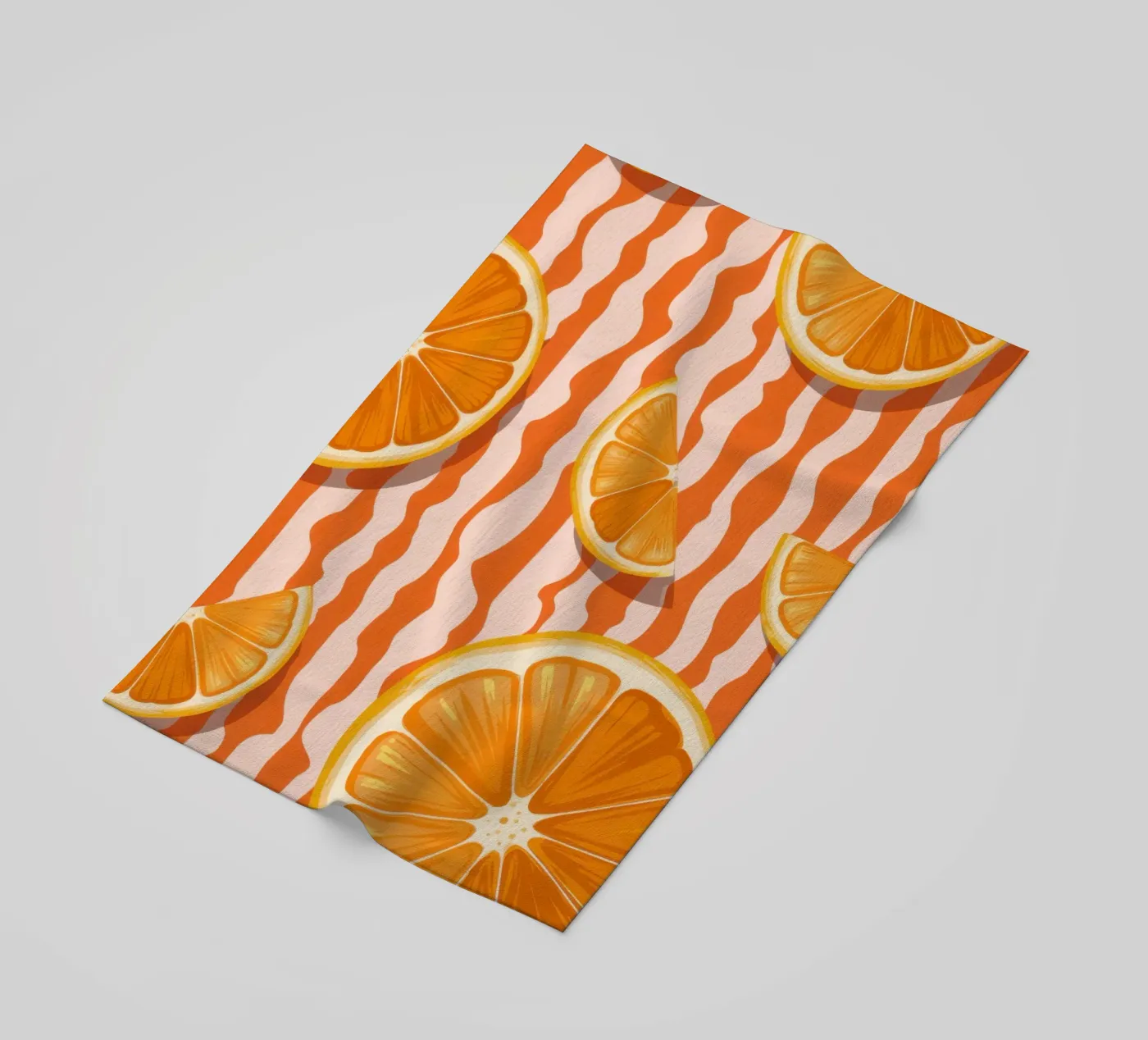 Sinaasappelschijfjespatroon strandhanddoek van Lune Dreams