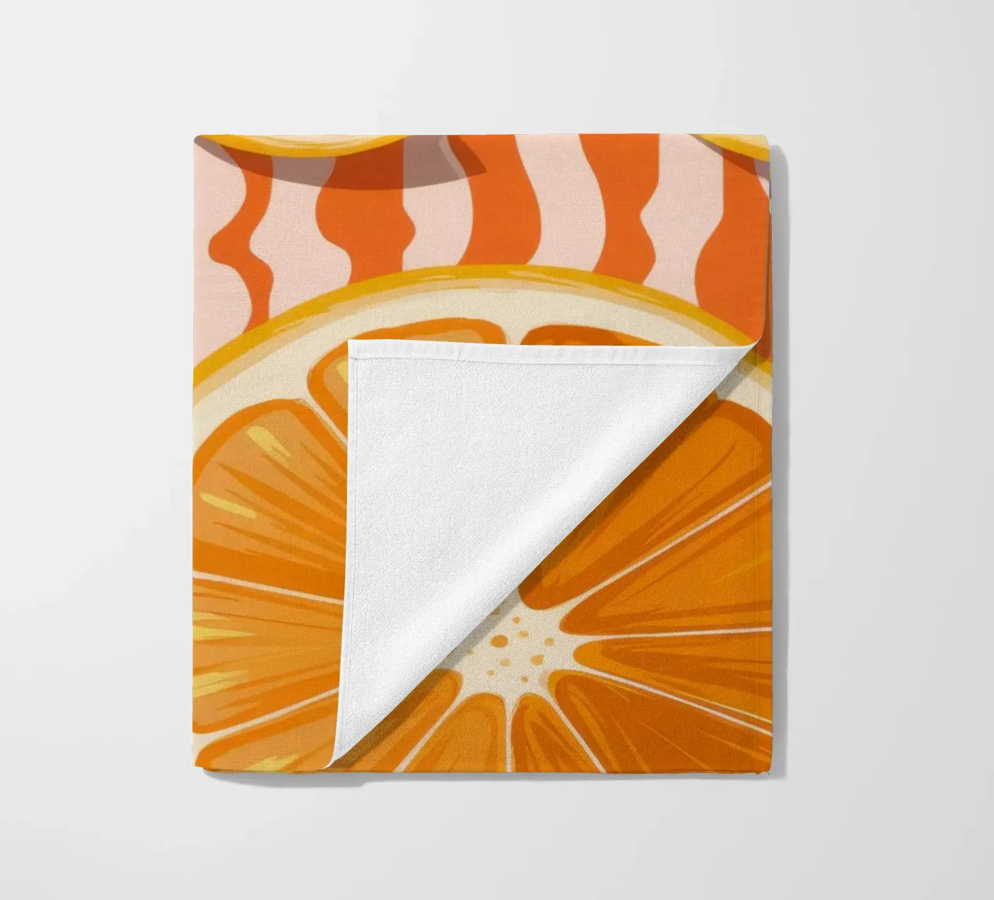 Sinaasappelschijfjespatroon strandhanddoek van Lune Dreams