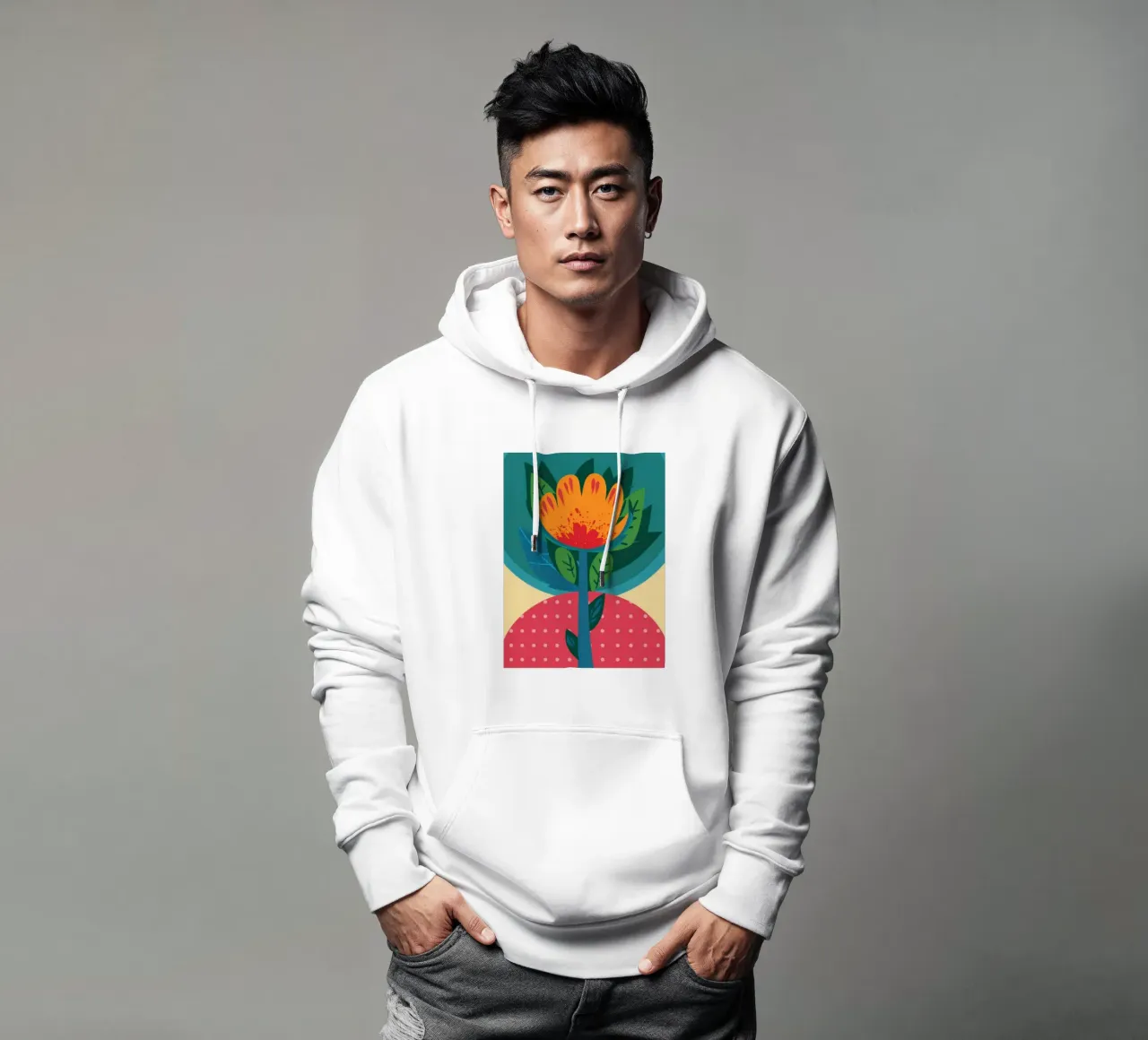 Totem botanico vibrante felpa con cappuccio da Hollow Years