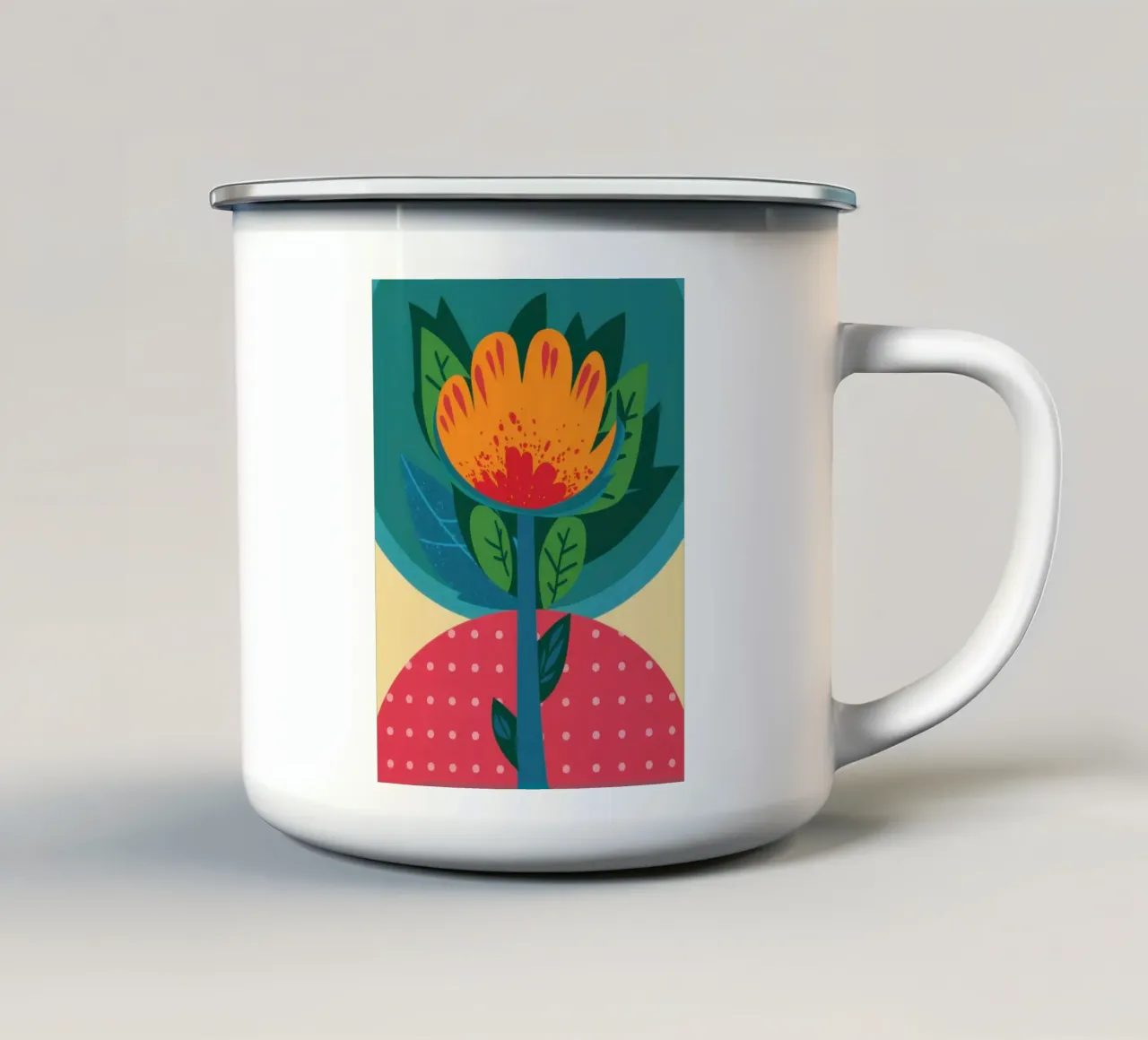 Totem botanico vibrante tazza in smalto da Hollow Years